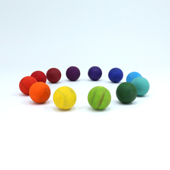 Esferas Mini de Madeira com 12 (3cm) - Colorido Arco-íris