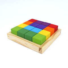 Cubos de Brincar 16 cubos - Colorido Arco-Íris