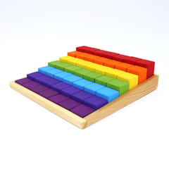 Blocos Escalonados com 49 blocos - Colorido Arco-Íris