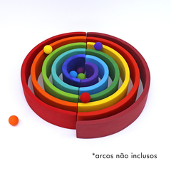 Esferas Mini de Madeira com 7 (3cm) - Colorido Arco-íris - comprar online