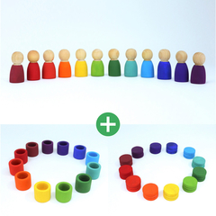 Kit Auris com 12 + Cuias com 12 + Moedas com 36 - Colorido Arco-íris (12 cores)