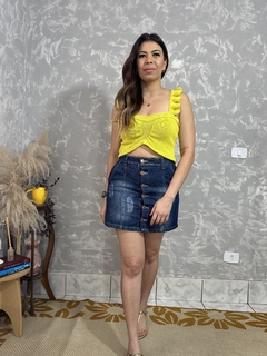 Cropped Tricô Amarelo na internet