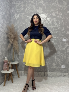 Vestido Azul & Amarelo - loja online