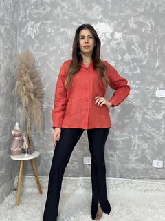 Camisa Linho Coral - Lemour Modas