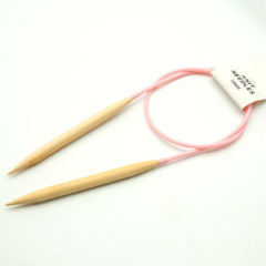 Agujas Circulares de Bambú Cable Rosa X UNIDAD - tienda online