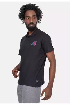 CAMISA NBA POLO MINI LOGO LAKERS PRETO