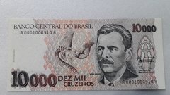 Cédula de 10000 Cruzeiros de 1991 C.223 1ª Serie A 0001000910 A Chancelas de Zélia Cardoso de Mello e Ibrahim Éris Flor de Estampa