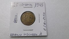 Moeda de 20 Centavos De 1945 de Bronze Alumínio Reverso Inclinado à Esquerda I 4