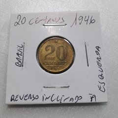 Moeda de 20 Centavos de 1946 Bronze Alumínio Reverso Inclinado à Esquerda I 73