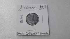 Moeda de 1 Centavo de 1997 Aço Inox Com a Palavra BRASIL Duplicada e Borrada MJ 02 na internet