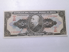 Cédula de 5 Cruzeiros de 1950 C 065 Nº 012541 Autografada Flor de Estampa