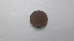 Moeda de 5 Centavos de 2006 Aço Banhado de Cobre com data Marcada ou Vazada Catalogada MJ 03