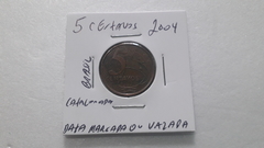 Moeda de 5 Centavos de 2004 Aço Banhado de Cobre com data Marcada ou Vazada Catalogada MJ 02 na internet