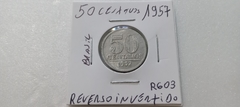 Moeda de 50 Centavos de 1957 Alumínio Reverso Invertido RG 03 na internet