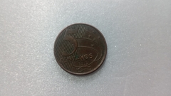 Moeda de 5 Centavos de 2013 Aço Inox Banhado de Cobre Reverso Invertido HE 01