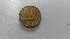 Moeda de 10 centavos de 2012 Aço Banhado de Bronze Brasil Duplo Catalogada HE 03