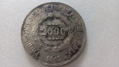 Moeda de 2000 Réis de 1865 Prata 917 25,5 Gr 37 MM Império AG 03