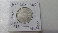 Moeda de 500 Réis de 1865 Prata 917 Império AG 22