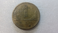 Moeda de 1 Cruzeiro de 1945 Bronze Alumínio Reverso Horizontal à Direita Sem Sigla Escassa MJ 01 - comprar online