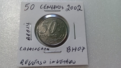 Moeda de 50 Centavos de 2002 Aço Inox Reverso Invertido Catalogada BH 07 na internet