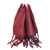 Bufandon lana roja franja bordo leblu T014