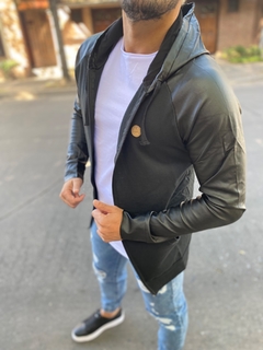 Campera Jogging manga Engomada negra en internet