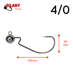 Jig Head Offset EWG - Gilany Fishing - Anzol Black Nickel para Pesca de Iscas Artificiais com Montagem Ante Enrosco - loja online