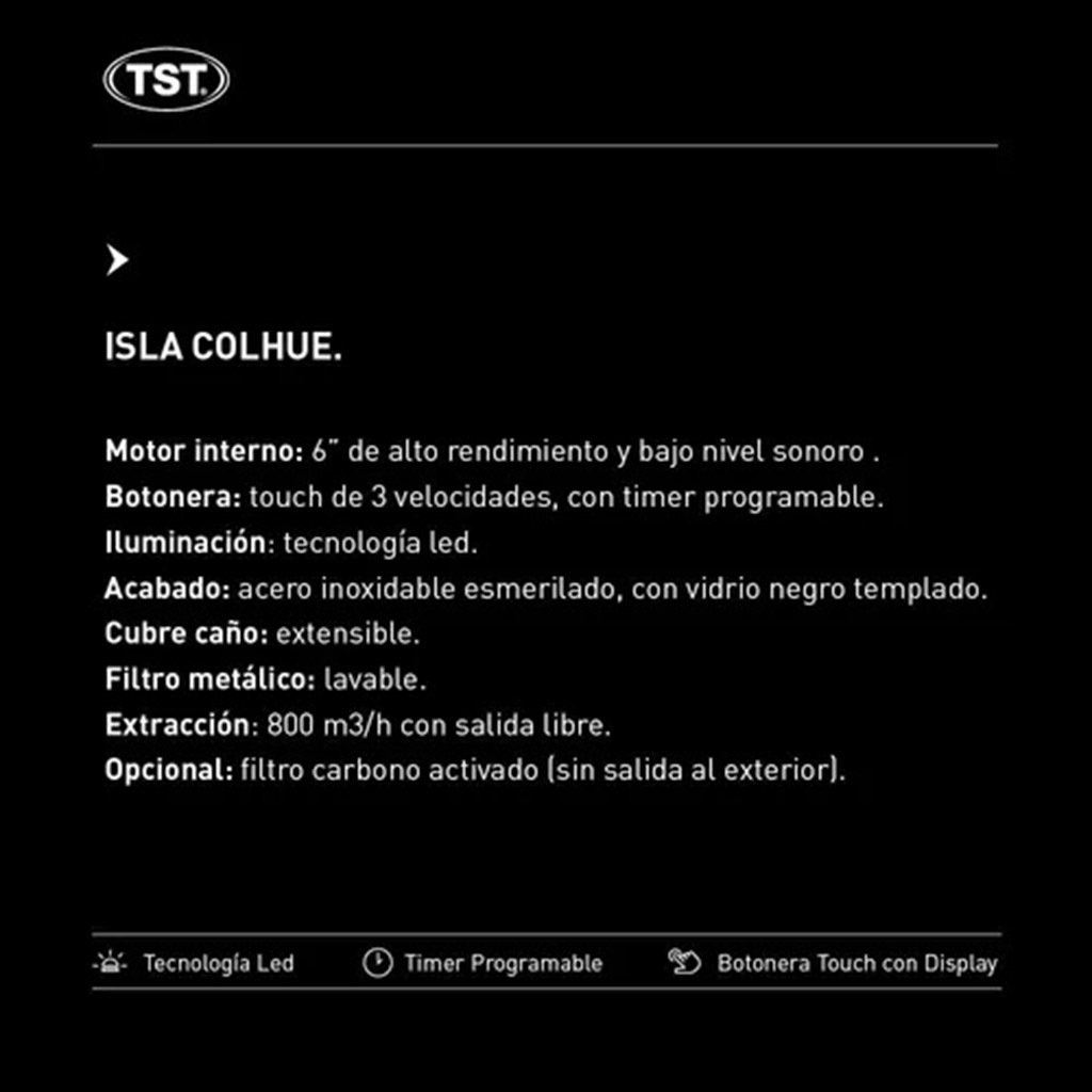Campana Cocina Isla Tst Colhue 90Cm 305 - 90