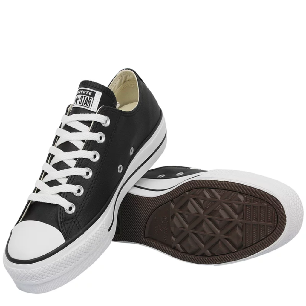 Tenis Converse Chuck Taylor All Star Lift Plataforma Ox Couro Preto