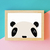 Quadro Infantil Panda Face Scandi P&B