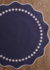 Lugar Americano Redondo em Lona Impermeável Duplo Azul Marinho com Bordado em cor Branco - loja online