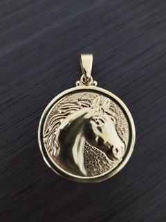 Pingente Medalha cavalo face Grande (Moeda)