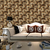 Sala de estar decorada usando o Papel de Parede 3D Madeira Marrom - 9,50 metros | 181-3002 - Ciça Braga