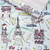 Detalhes da estampa do Papel de Parede Paris Torre Eiffel para Decoração de Quarto de Menina - Coleção Algodão Doce 190966  | 9,50 metros | Cola Grátis - Ciça Braga