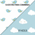 Decoração usando Papel de Parede Passarinhos Branco e Azul Infantil com Glitter  4006 e Papel de Parede Nuvens Azul Infantil 4013 - Coleção Fofura Baby | 10 metros | Cola Grátis - Ciça Braga