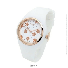 Imagen de Reloj knock out 8469 Malla silicona analogico de mujer blanco. AGTE oficial