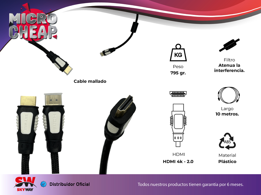 VC-CABLE HDMI V2.0 4K DE 3M CONECTOR AZUL – Multitecnologia VyV – Repuestos  y Accesorios para computadores y laptops, Cableado estructurado