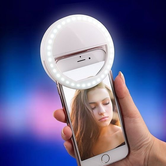 Aro de Luz Led Selfie (3 Intensidades) para Celular / Tablet - Batería  Recargable - SKYWAY