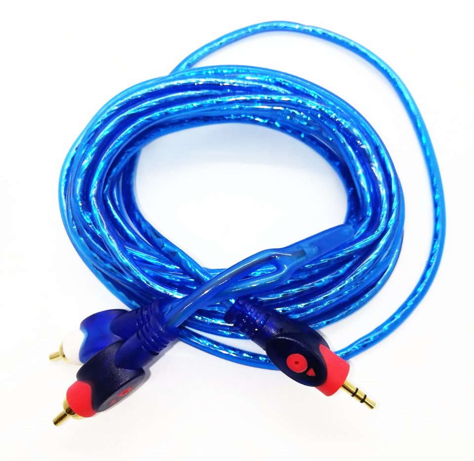Cable Rca Audio Auxiliar A Mini Plug 3.5mm Parlantes 3 Mts