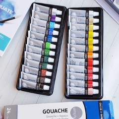 Témpera Gouache 24 Col. Pomos de 12 ml Rowney Simply. 126600924