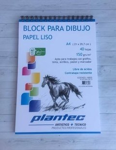 Block Para Dibujo Plantec A4 40 Hojas 150 Grs Blanco Liso (15622)