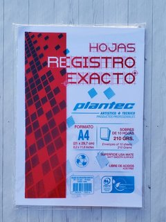 Papel Registro Exacto A4 10hojas 210g Plantec 15402 - comprar online