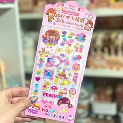 Set Stickers Pet x 2 Planchas Kawaii CH O 023631 - Zona Papel