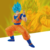 Model Kit Goku Super Saiyan Blue Dragon Ball Super Entry Grade Bandai  fondo blanco y amarillo con figura completa