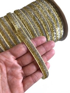 Lurex mesclado dourado e prata 10mm - 3 metros