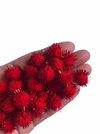 Pompom festa vermelho 15mm - 50 unidades