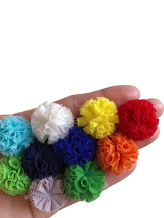 Pompom de malha 2,5cm - 10 unidades (cor única)