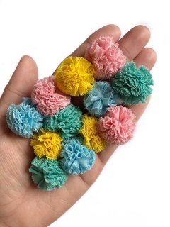 pompom de malha 2,5 cm - 12 unidades sortidas