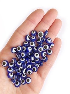 entremeio olho grego azul 8mm - 20 unidades