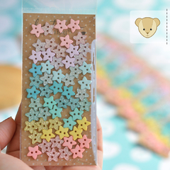 Kit completo estrela glitter candy color | 56 botões